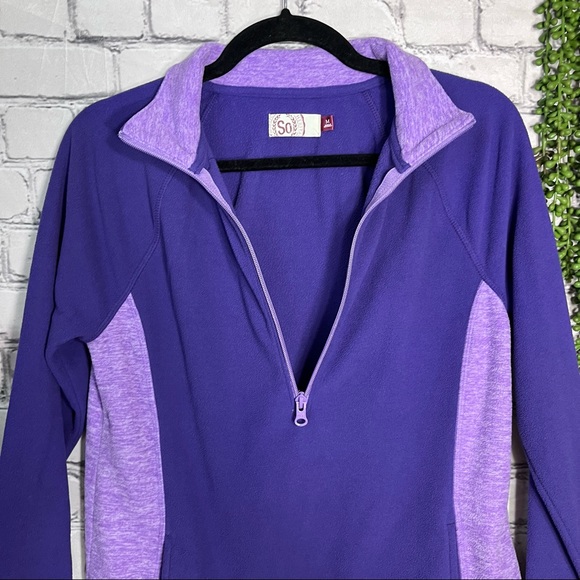 §🌼3/$30🌼SO Purple Half Zip Pullover Sweater Size Medium - Picture 4 of 14
